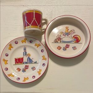 New Tiffany & Co. Children's Drummer Boy Ironstone Dining Set Made in England